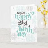 21日誕生日のカスタマイズ可能なグリーティングカード カード (黄色い花)