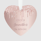 21日21誕生日パーティーデコールバラ金ゴールドグリッター オーナメント (正面)