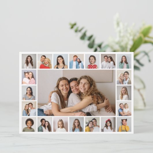 21枚の写真を編集可能なカラーグリーティングカード (スタンド正面)