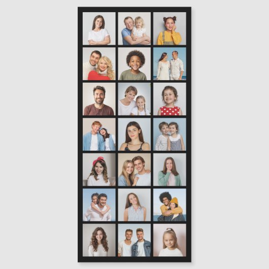 21枚の写真を編集可能なカラー薄型マグネットカード マグネット招待状 (正面)