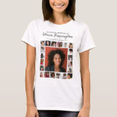 21枚の写真コラージュ追悼メモリアル Tシャツ (正面)