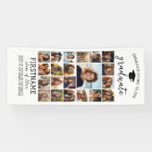 21枚の写真コラージュ 卒業式 現代的 ミニマル 白 横断幕 (横)