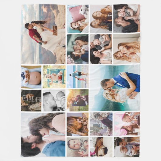 21枚パーソナライズされたの大きなコラージュフリースブランケット フリースブランケット (正面)