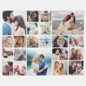 21枚パーソナライズされたの大きなコラージュフリースブランケット フリースブランケット (正面(横))