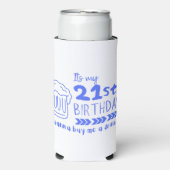 21歳おめでとう!合法的に飲酒できる年齢になりました スリム缶クーラー (Seltzer正面)