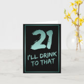 21歳おもしろいの誕生日に飲む カード (黄色い花)