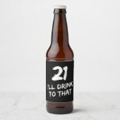 21歳おもしろいの誕生日に飲む ビールラベル (正面)