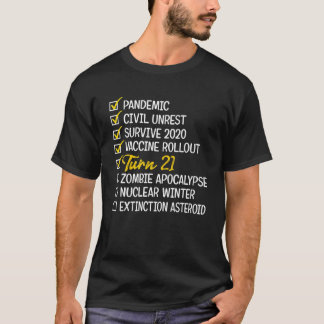 21歳おもしろいの誕生日プレゼント21歳の検疫2 Tシャツ