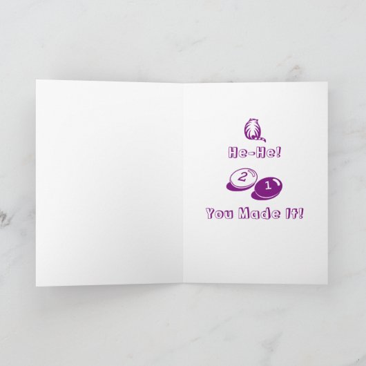 21歳おもしろいの雌猫 カード (内部)