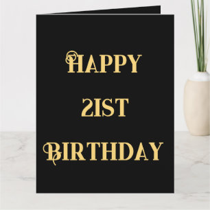 21歳お誕生日おめでとう ゴールド イエロー 21才 カード