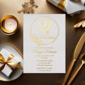 21歳と素晴らしい21歳の誕生日パーティースタンプ 箔招待状