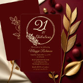 21歳と素晴らしい21歳の誕生日パーティースタンプ 箔招待状