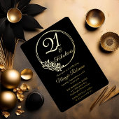 21歳と素晴らしい21歳の誕生日パーティースタンプ 箔招待状