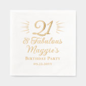 21歳と21歳の誕生日パーティー 箔ナプキン (正面)