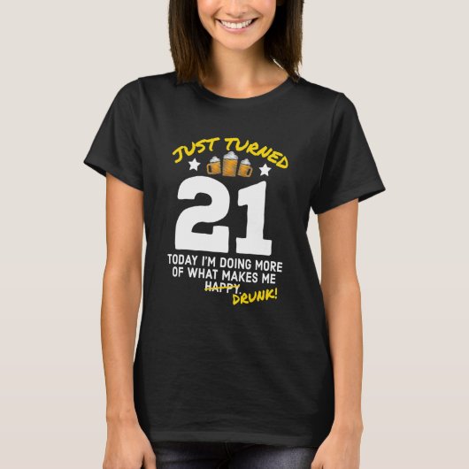 21歳になったビール飲み21歳飲G Tシャツ (正面)
