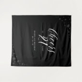 21歳のお祝い | モノクロ21歳の誕生日 タペストリー (正面(横))