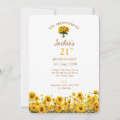 21歳のひまわり素朴フローラ写真 招待状 (正面)