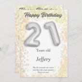 21歳のハッピーバースデーカード (正面/裏面)