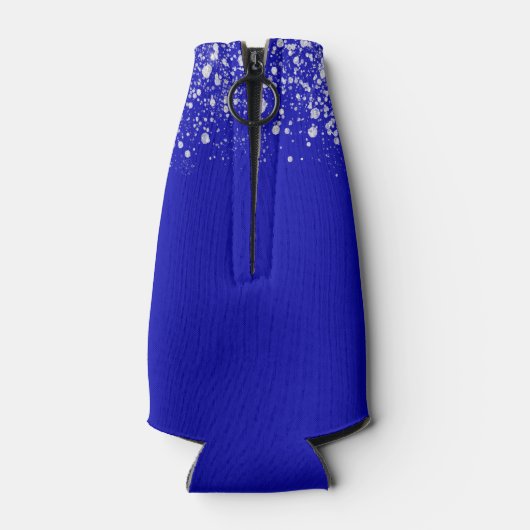 21歳のバースデー王室のタブルーシルバーグリッター名 ボトルクーラー (裏面)