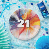 21歳のバースデー絵を描タブラスト ペーパープレート (パーティー)