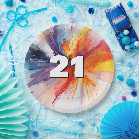 21歳のバースデー絵を描タブラスト ペーパープレート (パーティー)