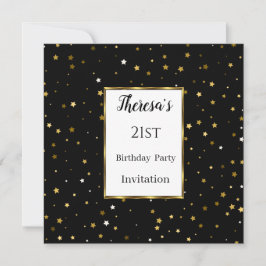 21歳のブラックゴールドスターズ誕生日パーティー 招待状