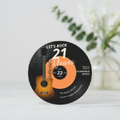 21歳のロックな誕生日 ヴィンテージギターレコード 招待状 (スタンド正面)