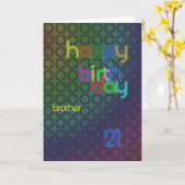 21歳の兄のための誕生日サークル カード (黄色い花)