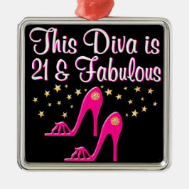 21歳の古い靴の女王 メタルオーナメント