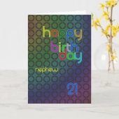 21歳の甥の誕生日サークル カード (黄色い花)