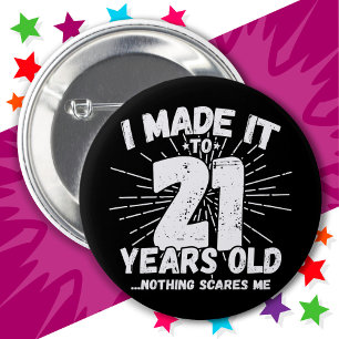 21歳の皮肉ミームおもしろい21歳の誕生日 缶バッジ