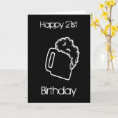 21歳の誕生ビール カード (黄色い花)