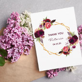 21歳の誕生日ありがとうバーガンディフローラホワイト ポストカード