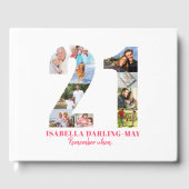 21歳の誕生日いつ…ピンク色のコラージュ ゲストブック (正面)