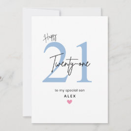 21歳の誕生日おめでとうカード（シンプルな息子用） カード