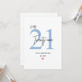 21歳の誕生日おめでとうカード(シンプルな息子用) カード (正面/裏面インサイチュ)