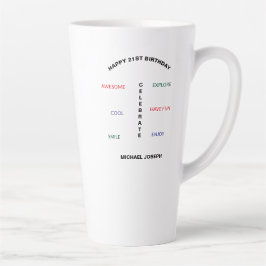 21歳の誕生日おめでとう素晴らし! カフェラテマグ
