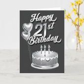 21歳の誕生日おめでとう カード (黄色い花)