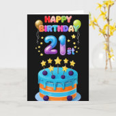 21歳の誕生日おめでとう カード (黄色い花)