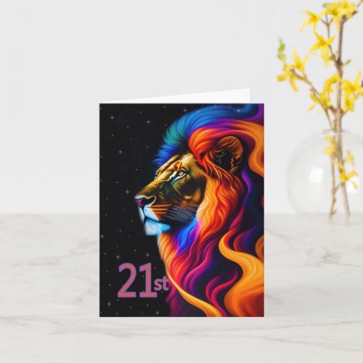 21歳の誕生日おめでとう カード (黄色い花)