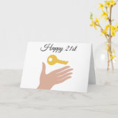 21歳の誕生日おめでとう カード (黄色い花)