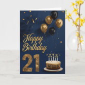 21歳の誕生日おめでとう カード (黄色い花)