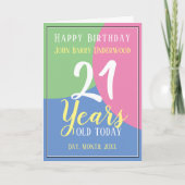 21歳の誕生日おめでとう カード (正面)