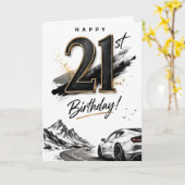 21歳の誕生日おめでとう カード (黄色い花)