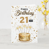 21歳の誕生日おめでとう カード (黄色い花)