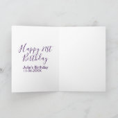 21歳の誕生日おめでとう キーチェーン 名前と日付入り カード (内部)