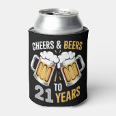 21歳の誕生日おめでとう!チェアーズ&ビール 缶クーラー (缶正面)