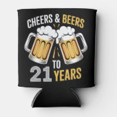 21歳の誕生日おめでとう!チェアーズ&ビール 缶クーラー (正面)
