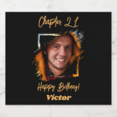 21歳の誕生日おめでとう チャプター21 ブラックフォト ビールラベル (シングルラベル)