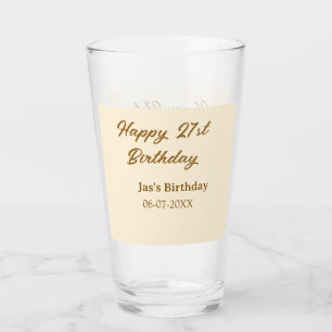 21歳の誕生日おめでとう バーントーン パステル イエロー 名前 誕生日 タンブラーグラス